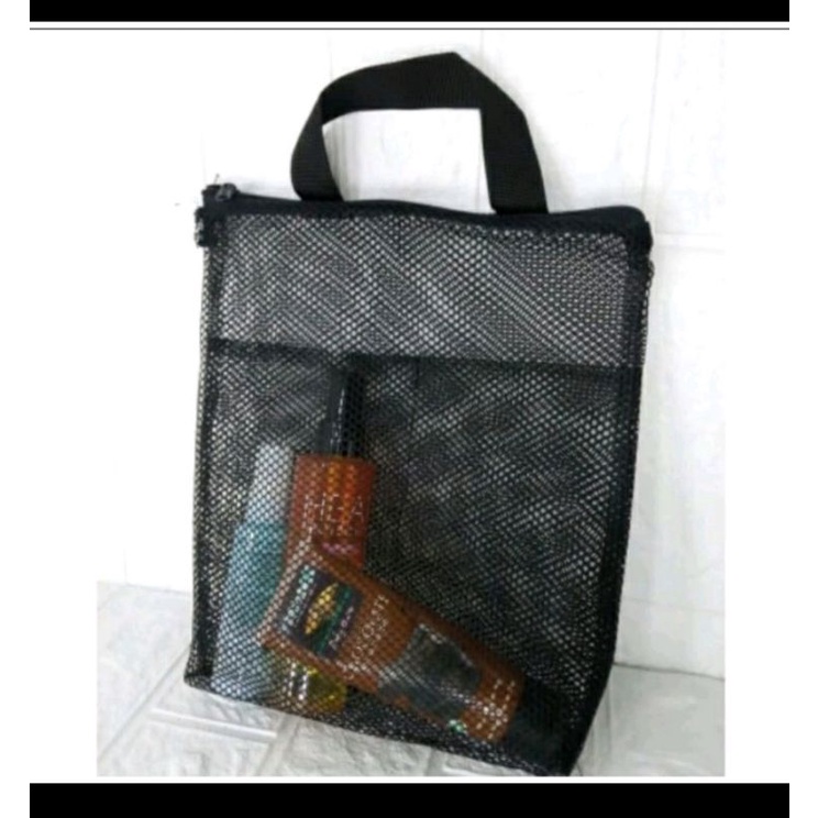 pouch bag alat mandi jaring nilon serbaguna