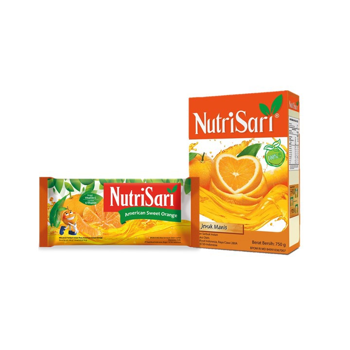 Nutrisari Jeruk Manis 750 gr & Nutrisari American Sweet Orange 10's