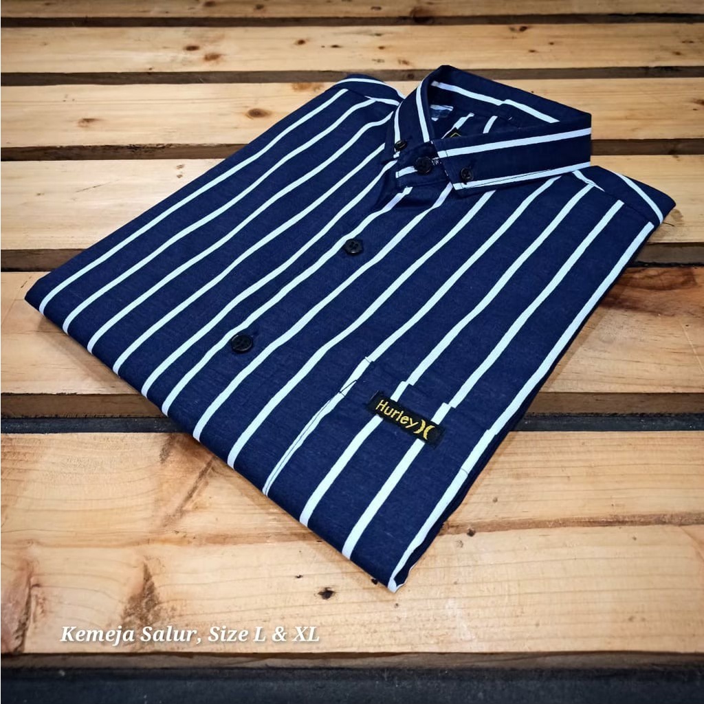 KEMEJA STRIPE  ORIGINAL - SALUR RAYON - KEMEJA KANTOR -