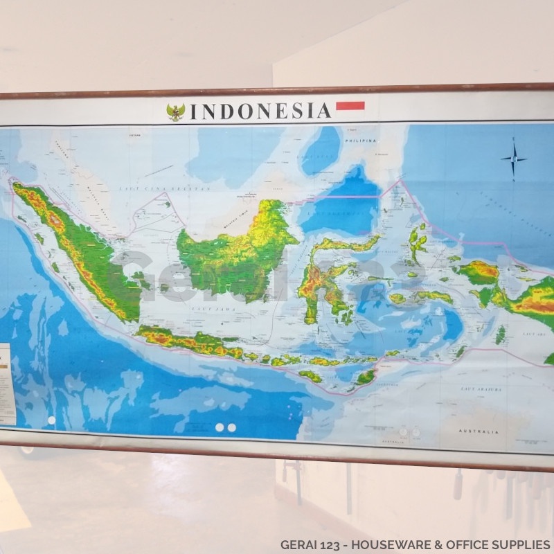 

Hiasan Dinding Peta Indonesia - Ukuran Besar - Bingkai Kayu