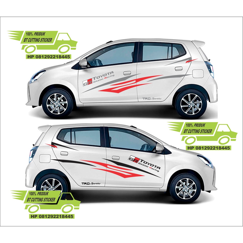 sticker mobil toyota agya / stiker daihatsu ayla / stiker body mobil agya ayla