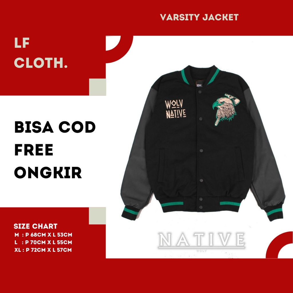 VARSITY JACKET WOLV ORIGINAL JAKET VARSITY PRIA JACKET VARSITY JAKET BOMBER JAKET BASEBALL