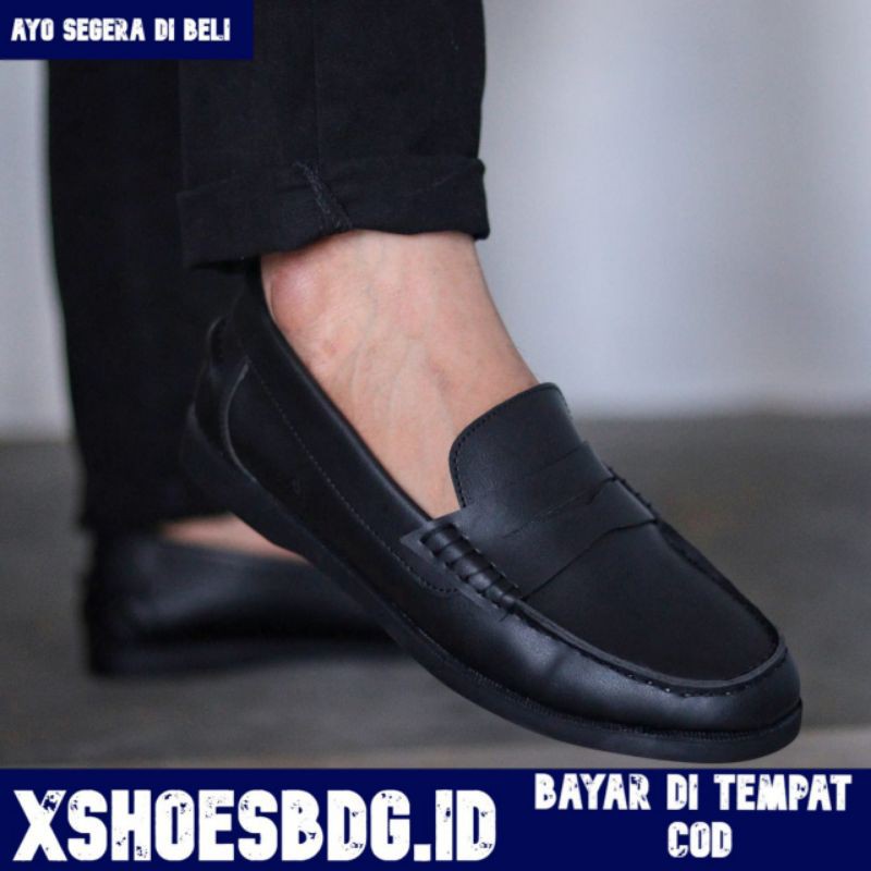 XSHOESBDG.ID Sepatu kasual Pria Fashion Kantor Slip On Kerja Kulit Sintetis