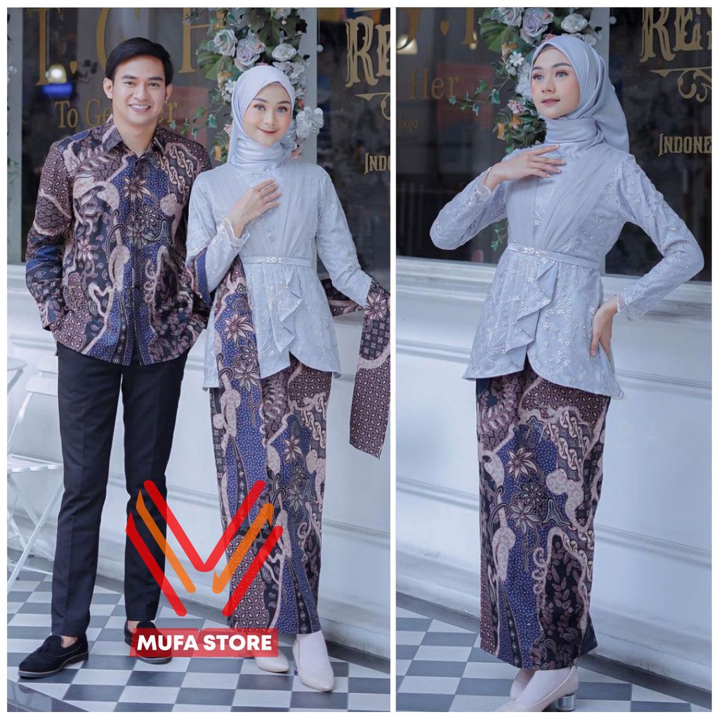 Batik Couple Kebaya Modern Kebaya Wisuda Tunangan Lamaran Baju Kondangan Terbaru 2022