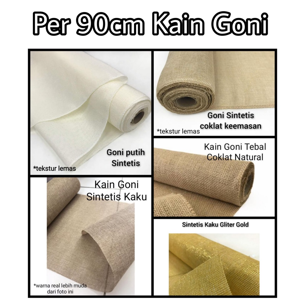 KAIN GONI / PITA GONI COKLAT RENDA / SIZE 5 CM dan 6 CM / HESSIAN BURLAP JUTE