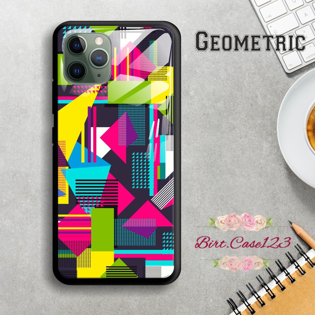 Back case glass GEOMETRIC Oppo A3s A1k A5 A9 2020 A7 F9 A5s A31 A52 a53 A92 A37 A57 A59 A71 BC1408