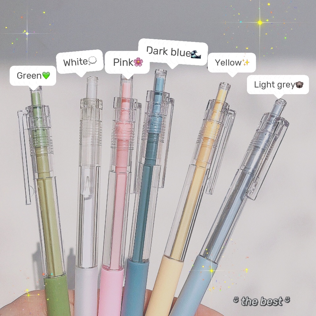 [HARU] Pulpen Mekanik Gel Pen 0.5mm Pena Warna Pena Tekan Karakter Bolpen Unik Ballpoint-3
