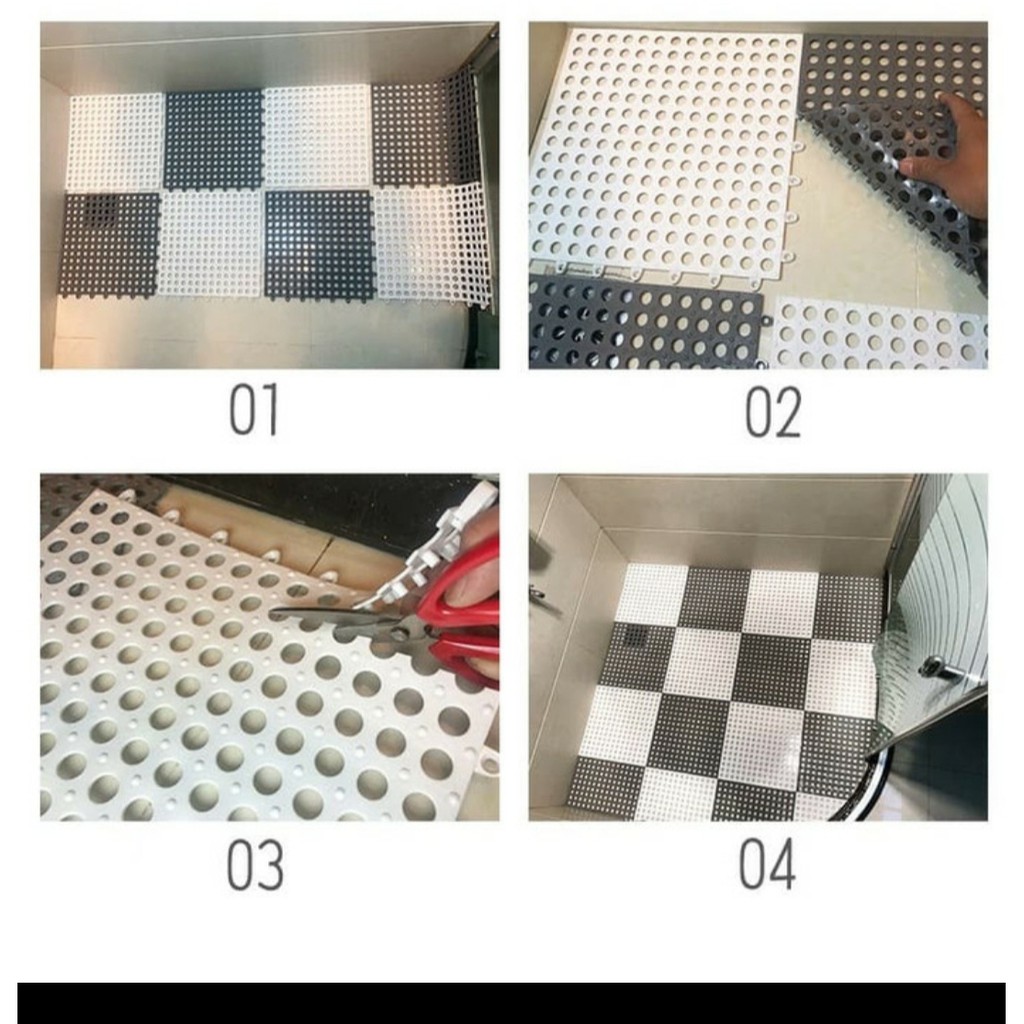 Karpet Kamar Mandi POLKADOT Bathroom Keset Anti Slip Mat 30x30 cm GHM