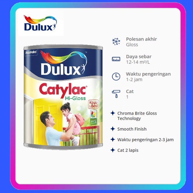 Jual Cat Minyak Cat Kayu Dan Besi Dulux Catylac Hi Gloss Warna 1 Kg Shopee Indonesia 6916