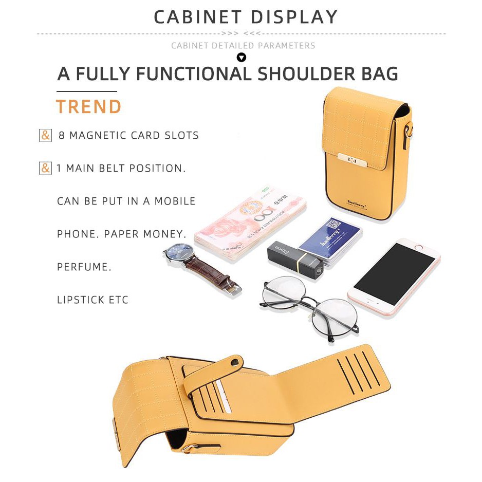 BAELLERRY N8612 Tas Selempang Wanita Tas Handphone Sling Bag Kulit PU Leather WATCHKITE WKOS