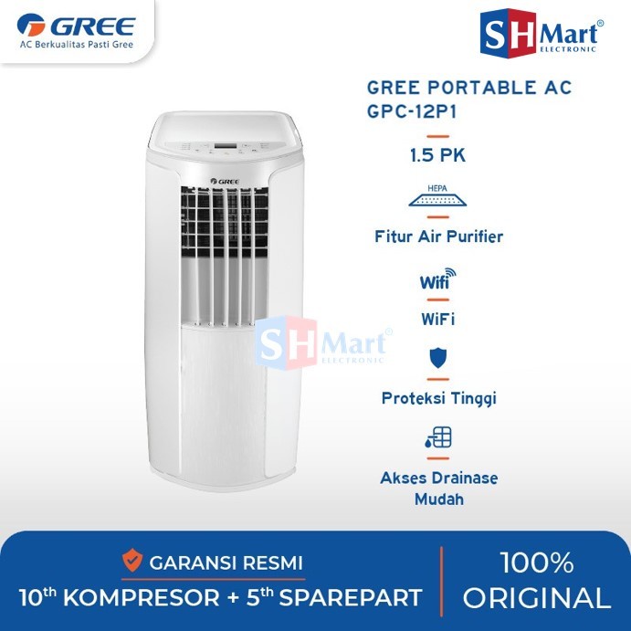 GREE AC Portable 1.5 PK - Air Purifier - WIFI Control - Model GPC-12P1 (MEDAN)