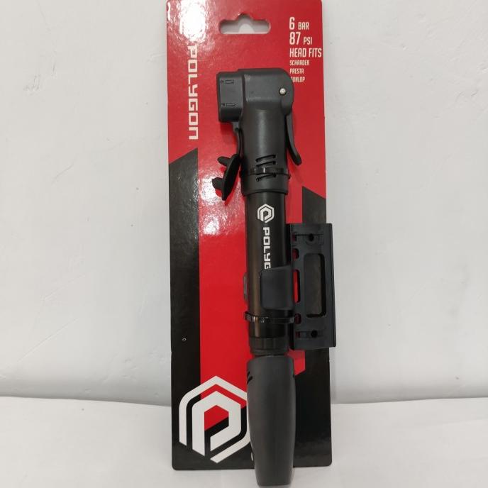 ~~~] Polygon Pompa Angin Ban Sepeda Portable Alloy Smart Head 87 PSI 6 Bar