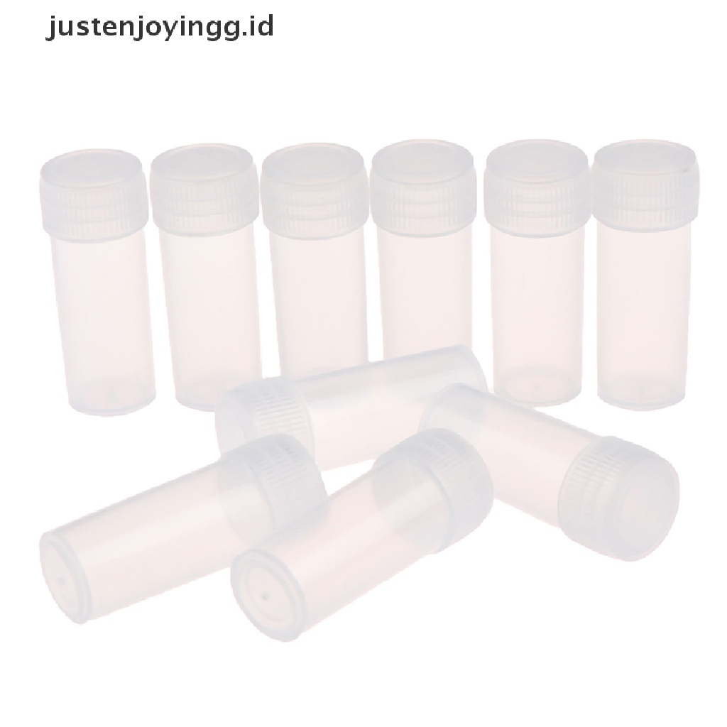 100 Pcs Botol Tabung Reaksi Bahan Plastik Ukuran 5ml Untuk Perlengkapan Sekolah Kimia