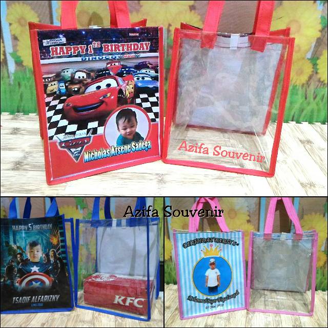 GOODIE BAG TAS SOUVENIR ULANG TAHUN / ULTAH ANAK TENTENG BANNER FULL MIKA-3