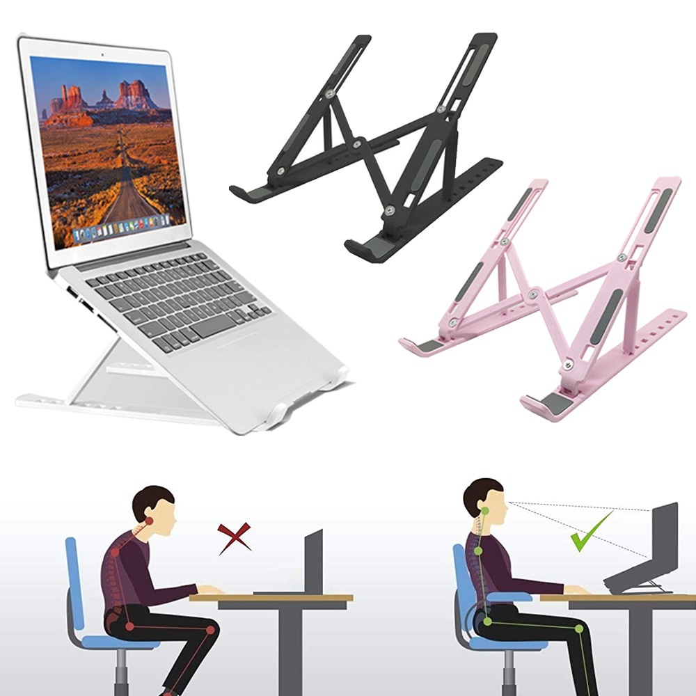 [Saucezhan]Laptop Stand Foldable Non-slip Adjustable Desktop Laptop Holder Notebook Stands Cooling Bracket