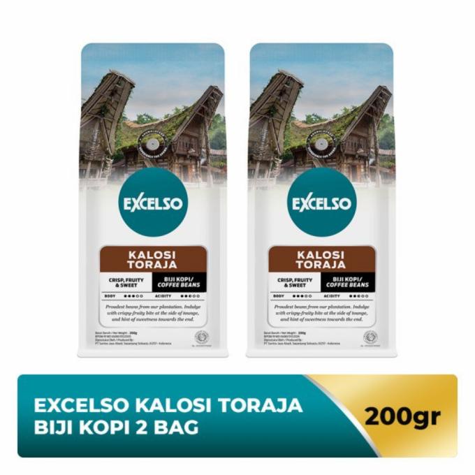 

EXCELSO Kalosi Toraja - Biji Kopi 2 x 200 Gr