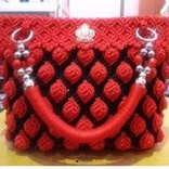 Tas tali kur motif daun kecil Besar