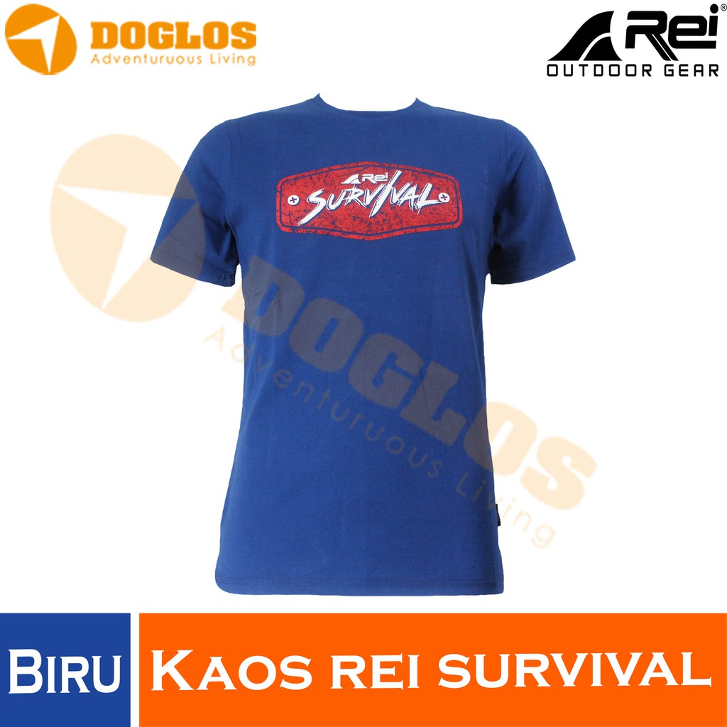 Kaos Rei Survival Original Tshirt Outdoor sport Hiking gunung Biru