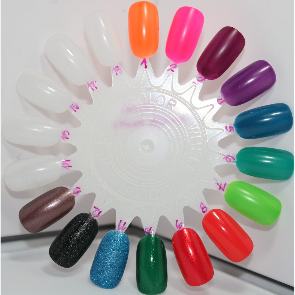 NAIL WHEEL ROUND COLOR CHART NAIL DISPLAY WARNA KUKU PALSU KUTEK GEL POLISH PRACTICE NAIL DISPLAY