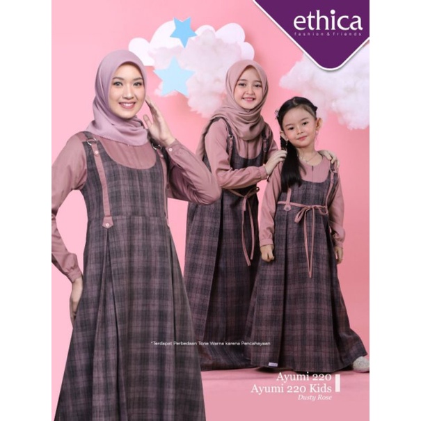 [READY] GAMIS COUPLE AYUMI 220 DUSTY ROSE DAN AYUMI 220 KIDS DUSTY ROSE