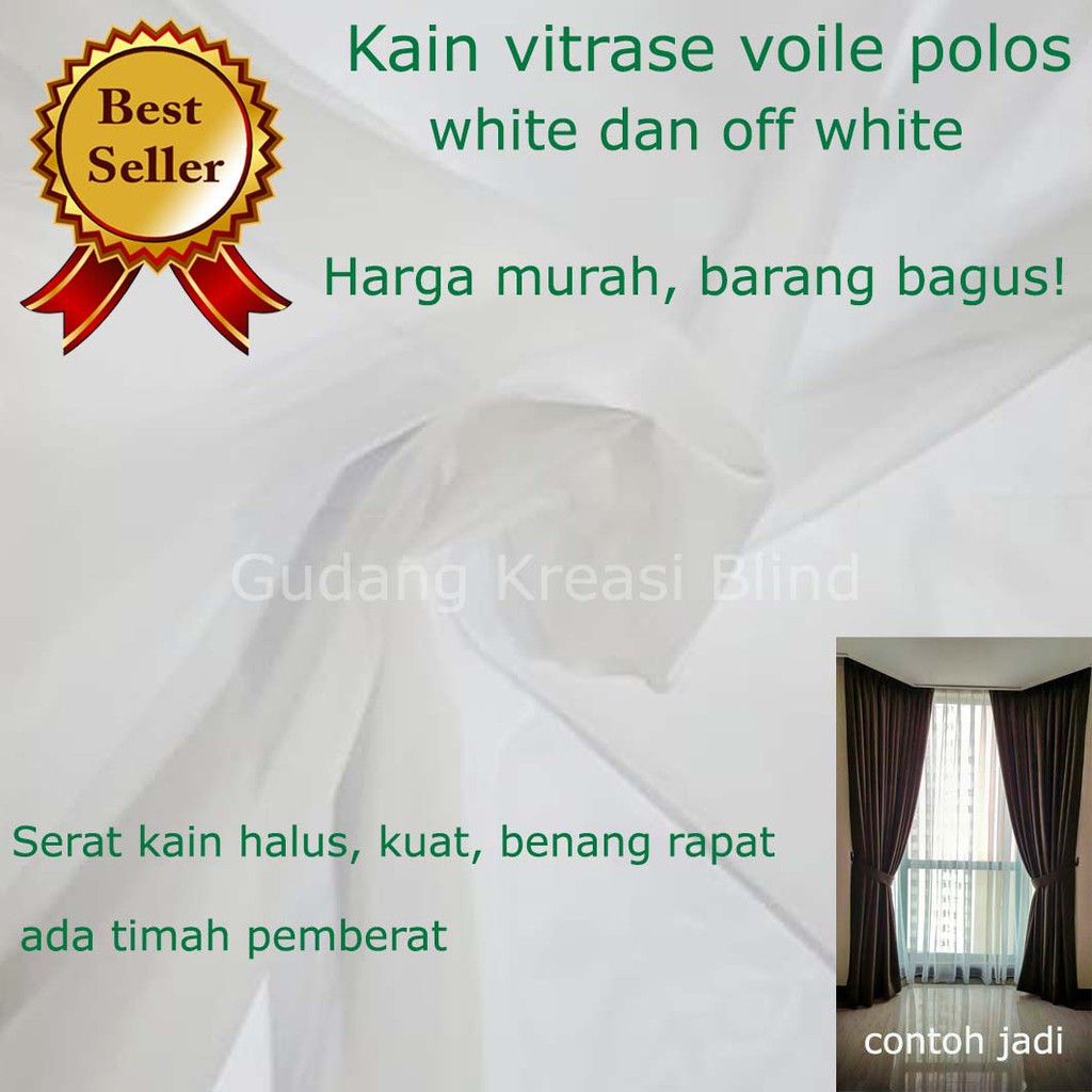 Grosir Bahan Vitrase Voile Polos