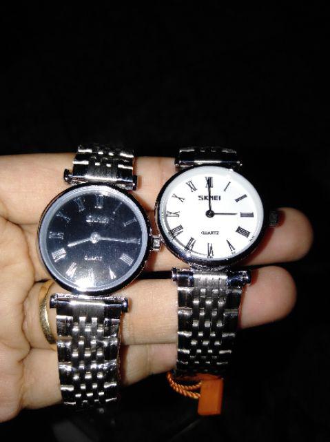 Jam Tangan Wanita Analog SKMEI 9105 Silver White Dail