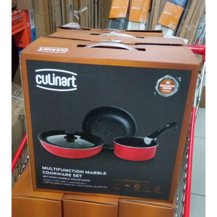 Culinart marble cookware perlengkapan masak set 5pcs
