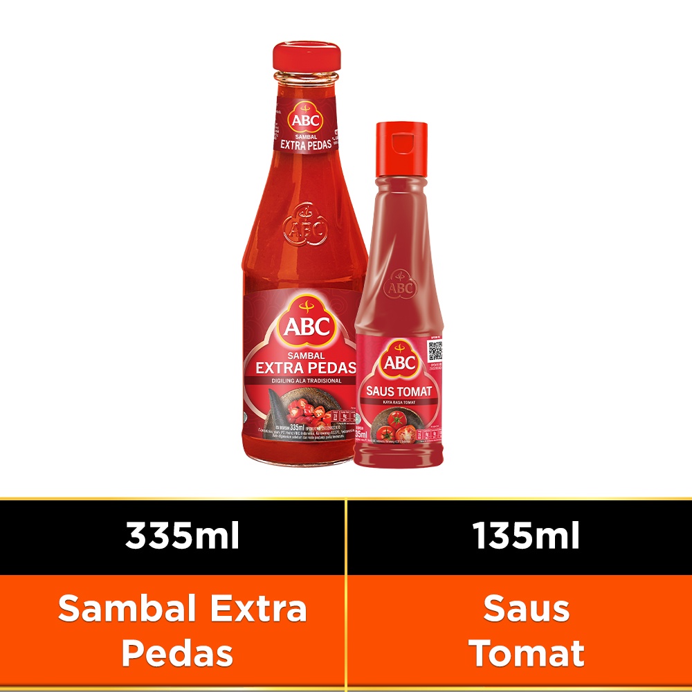 Jual ABC Saus Sambal Extra Pedas 335 ml & ABC Saus Tomat 135 ml