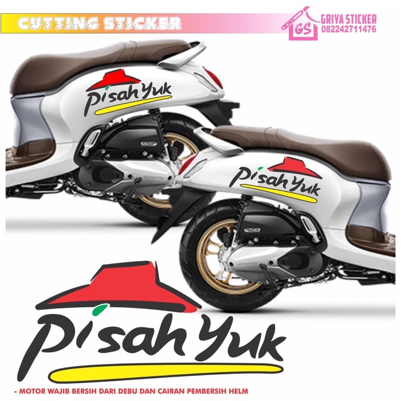 Sticker scoopy - stiker pisah yuk piZza viral scoopy mio nmax vario beat