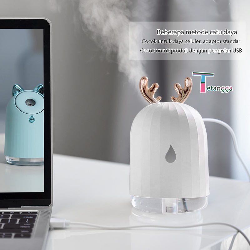 Tanduk Rusa Humidifier Aromatherapy Ultrasonic Pewangi Ruangan Air Diffuser Aroma Terapi Purifier