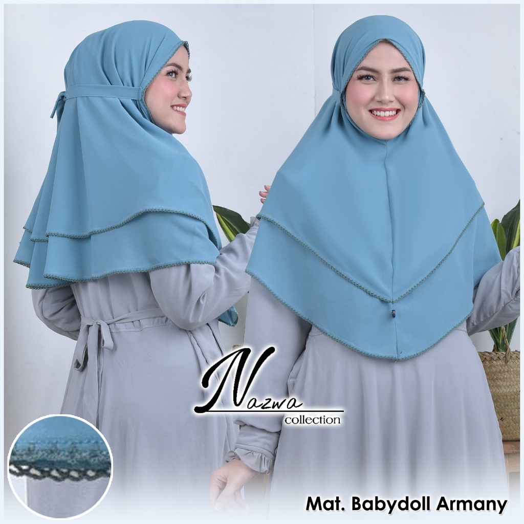 Hijab Bergo Maryam  Ceruty Picot 2 Layer By Nazwa