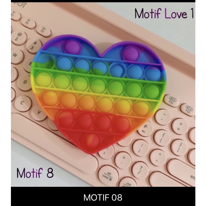 POP IT RAINBOW KEKINIAN MAINAN ANAK KARAKTER RAINBOW VIRAL PUSH POP BUBBLE MAINAN-BENUA DUNIA-Motif 08