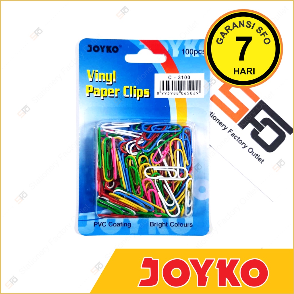 

Paper Clips Joyko C-3100 - Klip Kertas Warna isi 100 - SFO Semarang Official