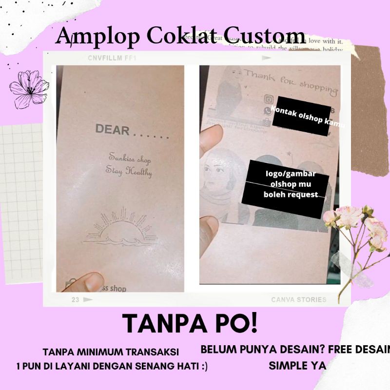 

Amplop Coklat Custom Packaging Online Shop Olshop Murah 35x24 Folio