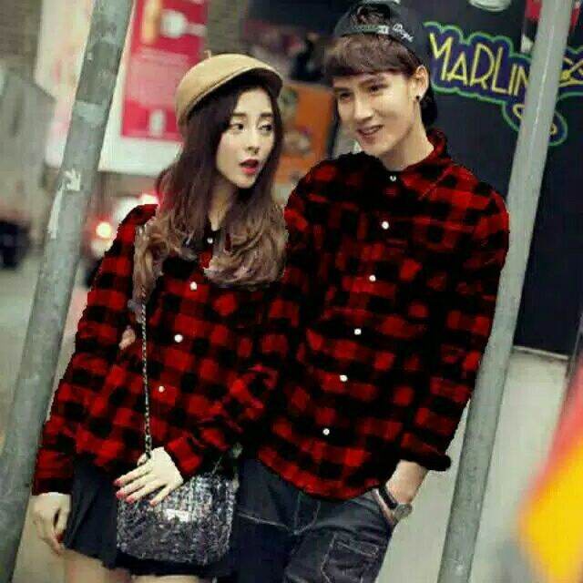 WSE390 - Kemeja Couple Kotak - Kotak Baju Couple Pasangan Kemeja Cewek Cowok Kemeja Guilen PREMIUM QUALITY