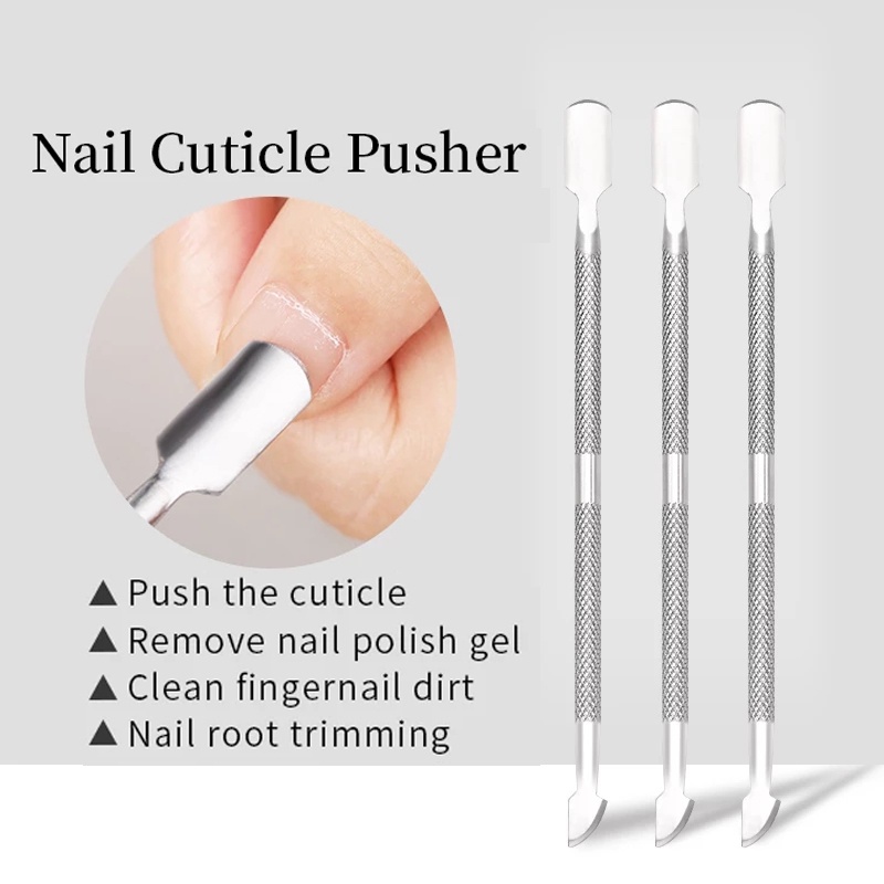 1pc Alat Pembersih Kutikula Bahan Stainless Steel Untuk Manicure