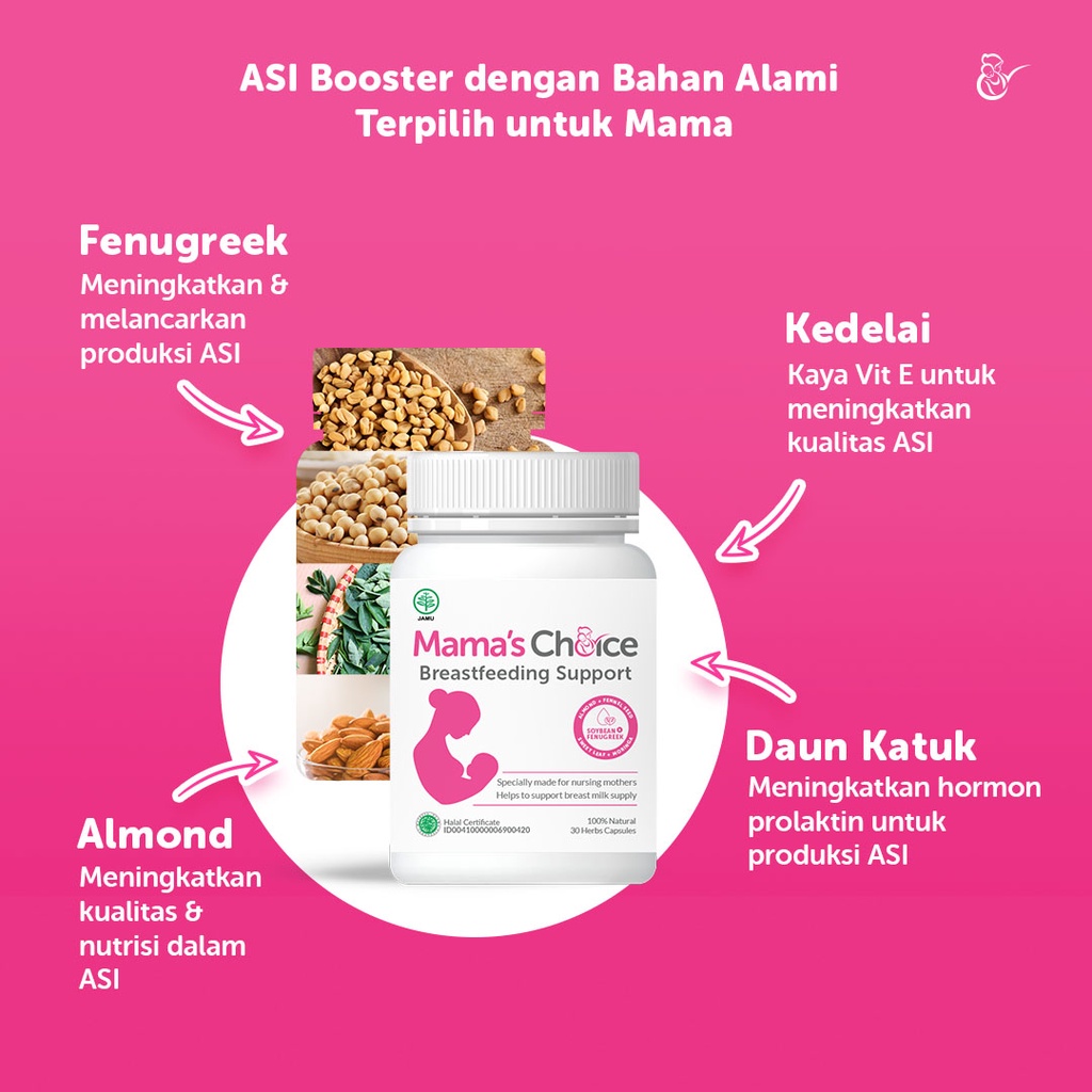 ASI BOOSTER / PELANCAR ASI / MAMA'S CHOICE BREASTFEEDING SUPPORT / SUPLEMEN KAPSUL IBU