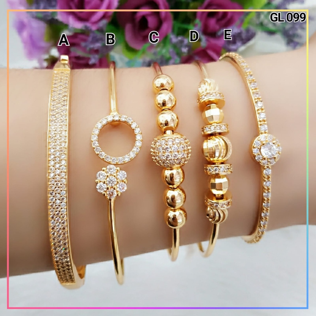 Gelang xuping gelang bangle dewasa  mewah permata simple  lapis emas gold GL 099