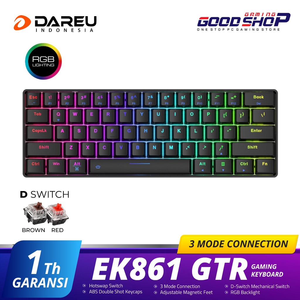 Dareu EK861 GTR Trinity 3 in 1 - Gaming Keyboard