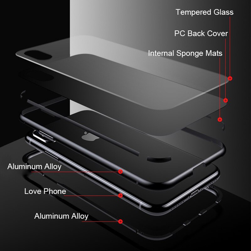 Roxyroxy - Case Magnetic Metal Glass Hardcase Samsung S10 - S10Plus - M20