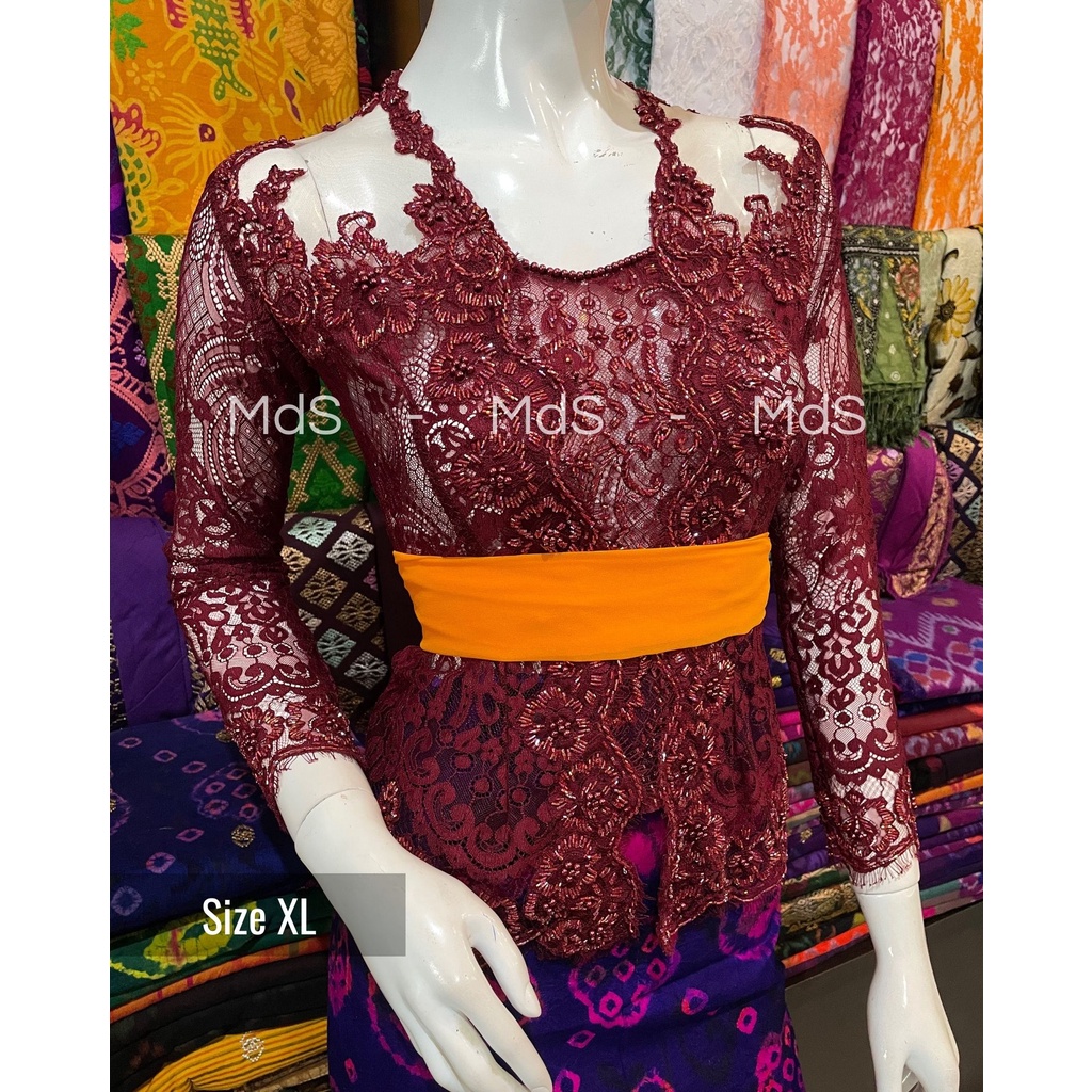 Kebaya Italy Modifikasi Payet Jepang Premium-Maroon1