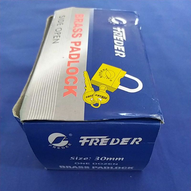 Gembok Kunci Samping kuningan / Gembok koper tas Brass Padlock Side Open Freder 30 mm