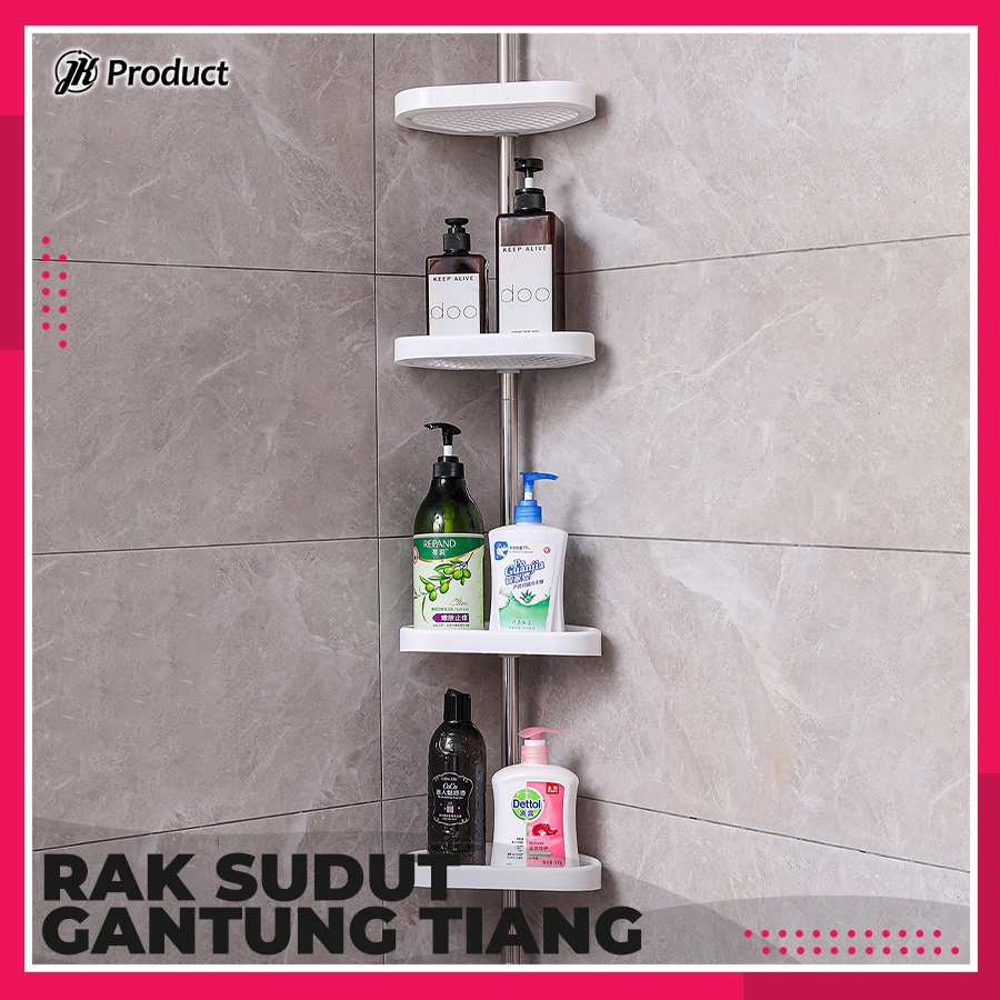 Jual Rak Sudut Dinding Kamar Mandi Rak Gantung Tiang Susun Tempat