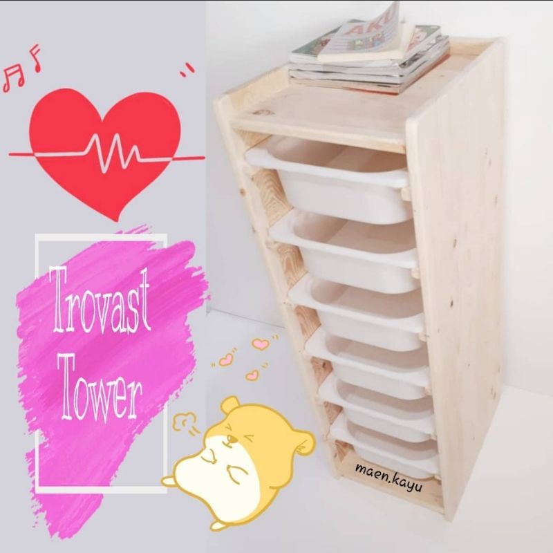 rak buku anak rak montessori rak serbaguna rak trofast - trofast tower
