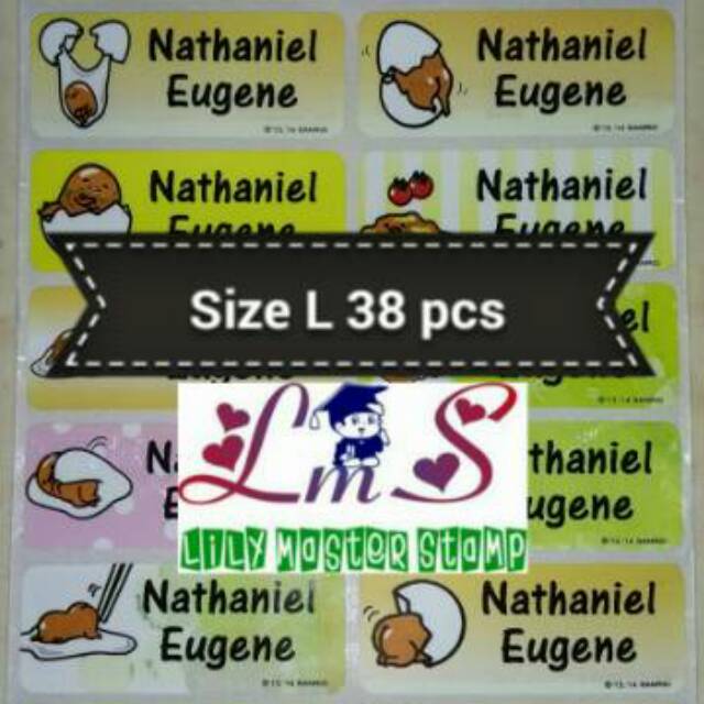 

Label Stiker Nama Anak Waterproof Size L Gudetama