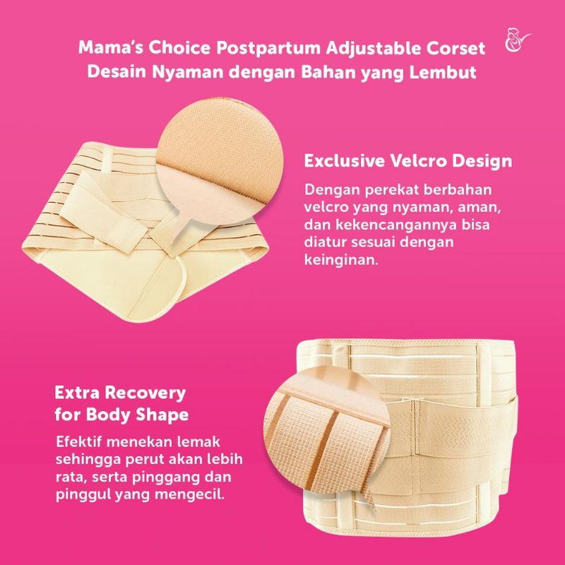 Mama's Choice Postpartum Adjustable Corset | Korset Pelangsing | Stagen Korset