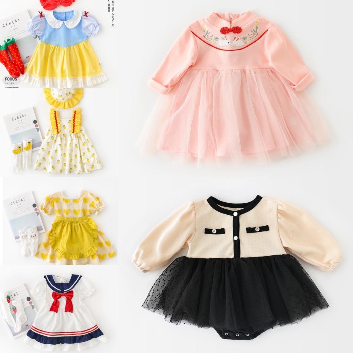 Dress Bayi Perempuan / Baju Bayi Cewek / Pakaian Bayi Perempuan Korea