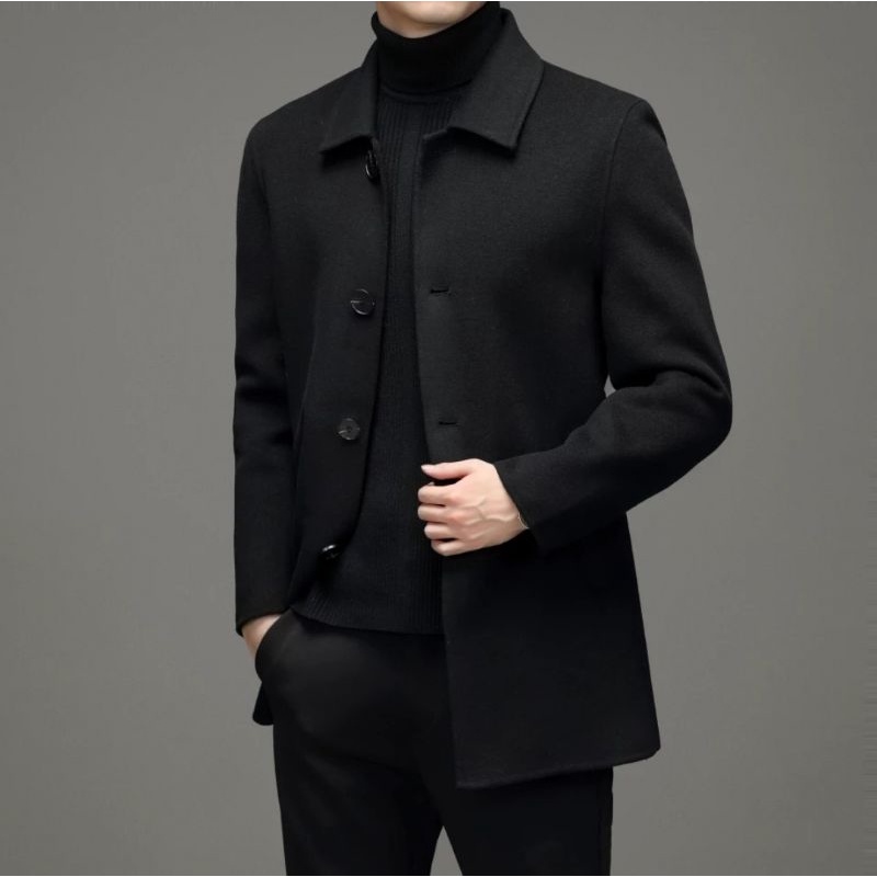 longcoat pria mantel musim dingin jaket panjang pria terbaru