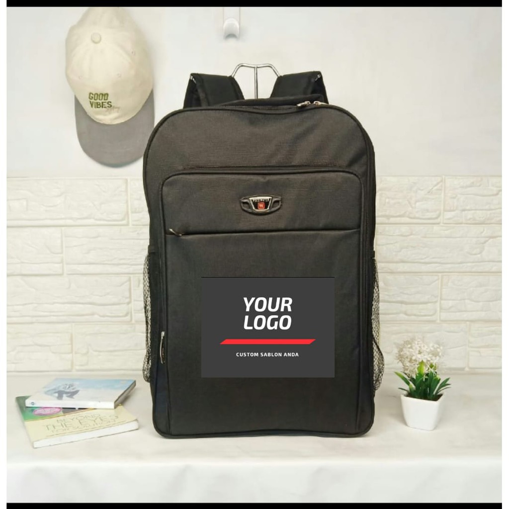 Ransel Laptop Cowok/cewek backpack sekolah Murah bisa custom sablon atau bordir CRV 016