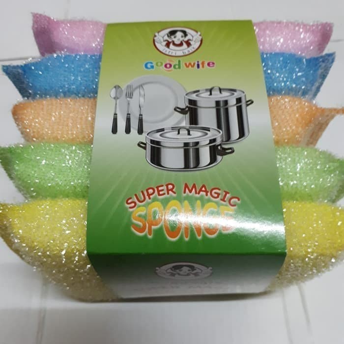 Spons Cuci Piring Warna Warni - Super Magic Spons